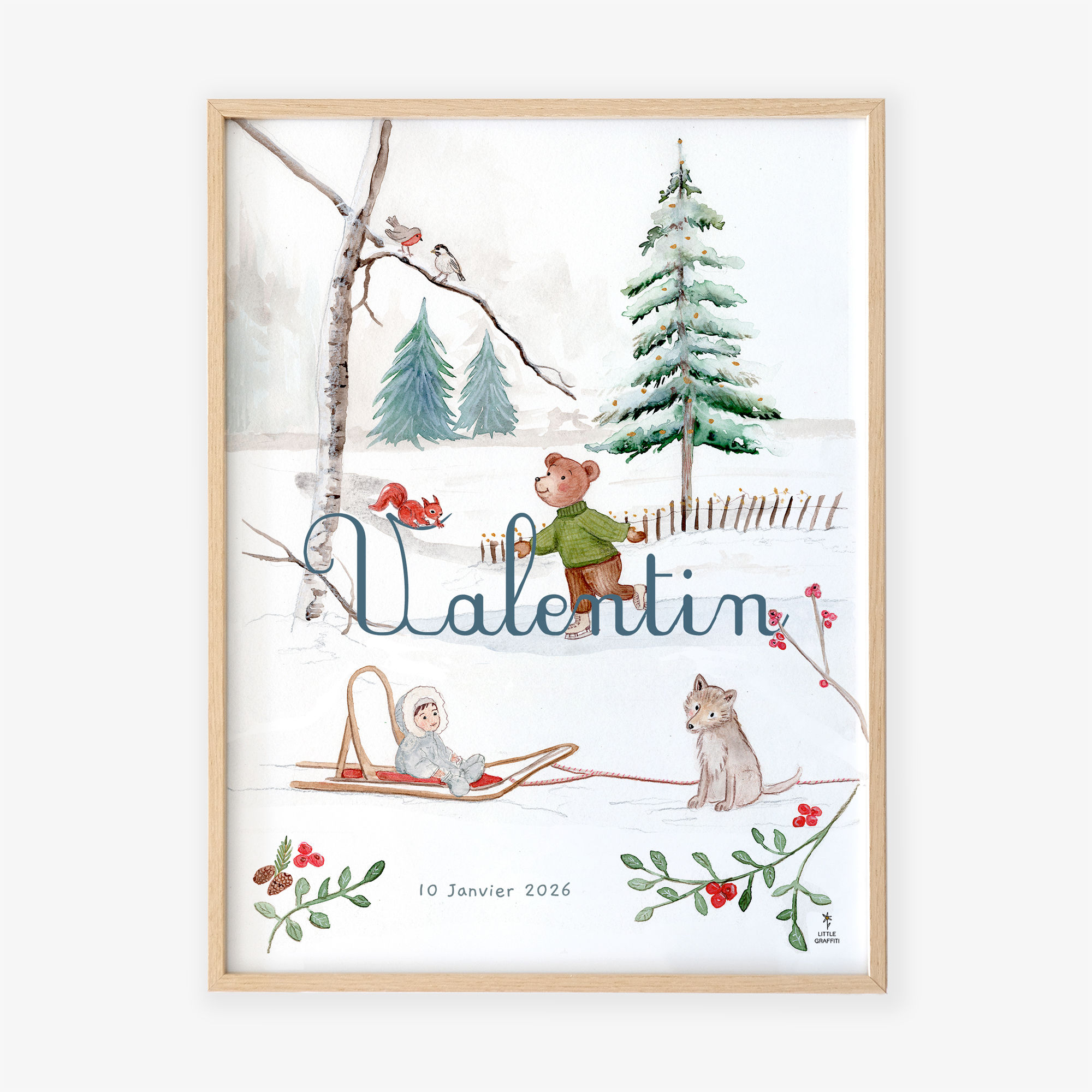 tableau prénom bébé conte d'hiver