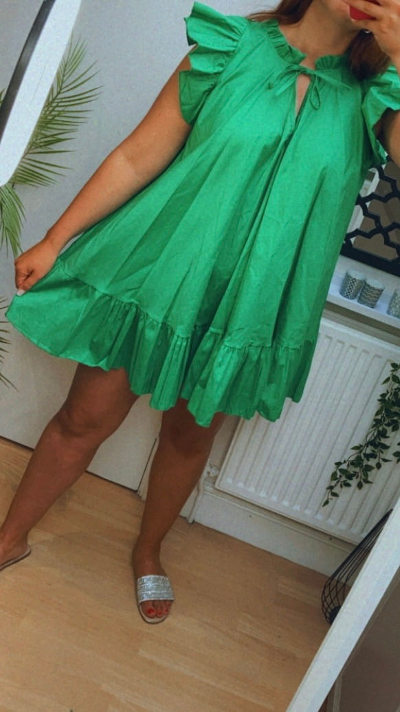 Thumbnail: Green mini frill dress
