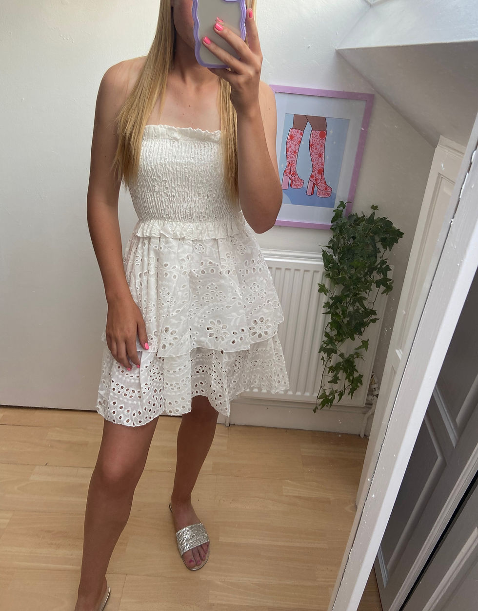 Thumbnail: Cute White Bandeau Detailed Dress