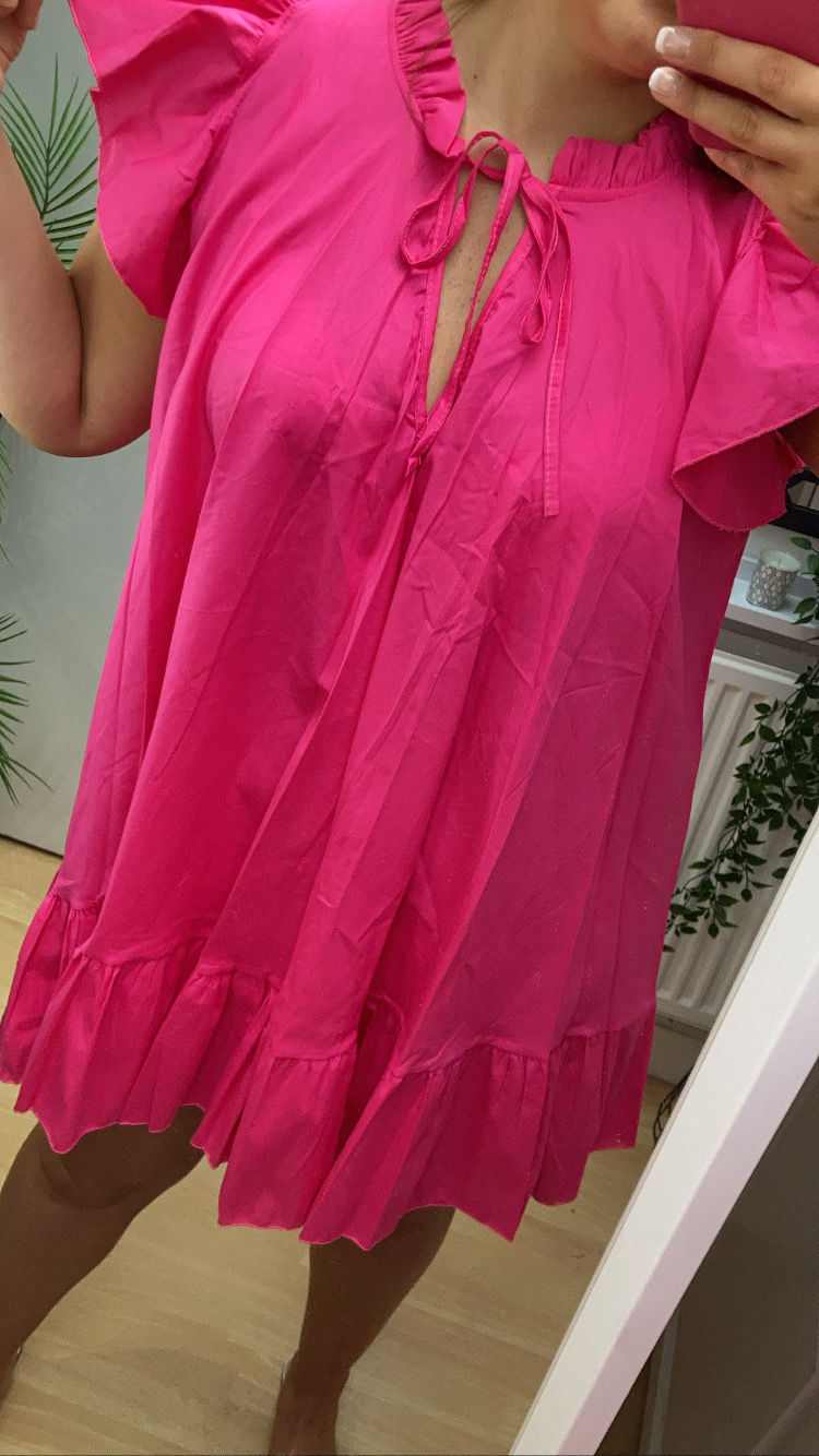 Thumbnail: Pink mini frill dress 
