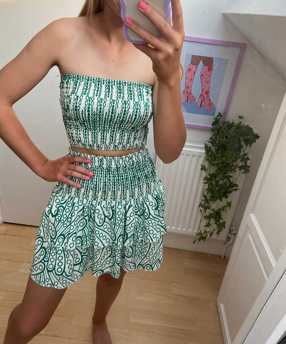 Thumbnail: Green Bandeau and Skirt Co-ord