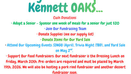 Kennett OAKS Hosting Yard Sale Fundraiser