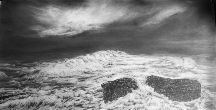 pencil drawing, drawing, black and white drawing, binnakimart, binnakim, emotion art, ocean wave drawing, overcoming drawing, 