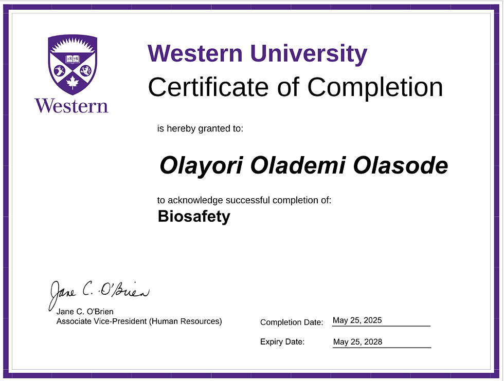 Biosaftey Certification