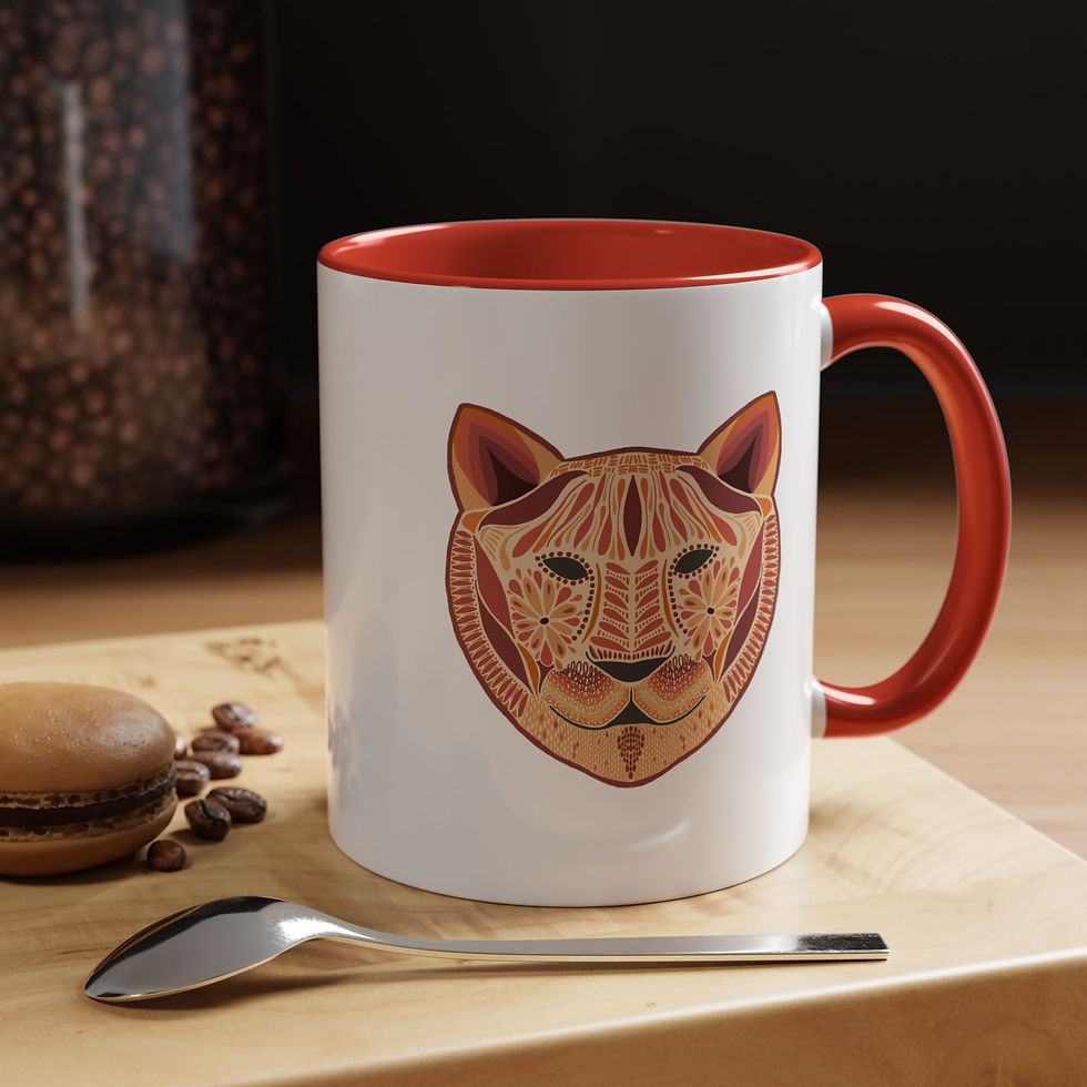 Thumbnail: Folk Art Tiger Coffee Mug