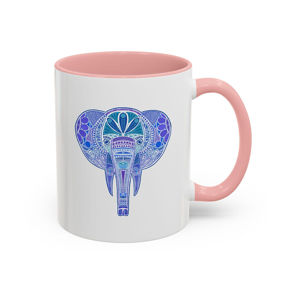 Thumbnail: Modern Folk Art Elephant Coffee Mug