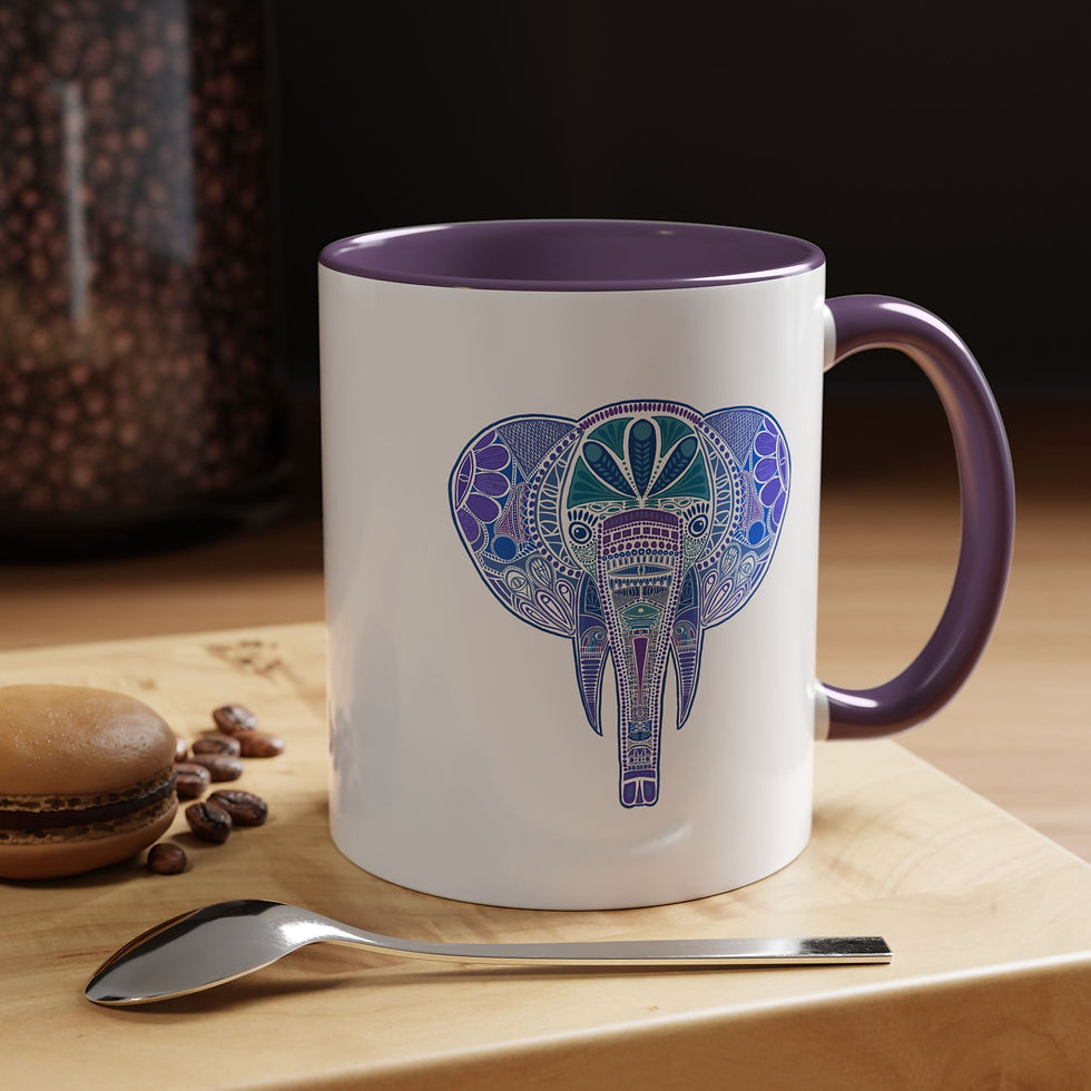 Modern Folk Art Elephant Coffee Mug