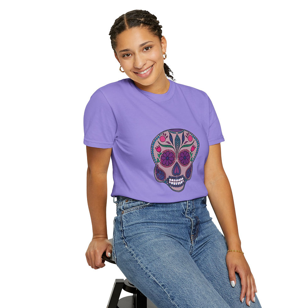 Thumbnail: Día de los Muertos Short Sleeve T-Shirt - Purple