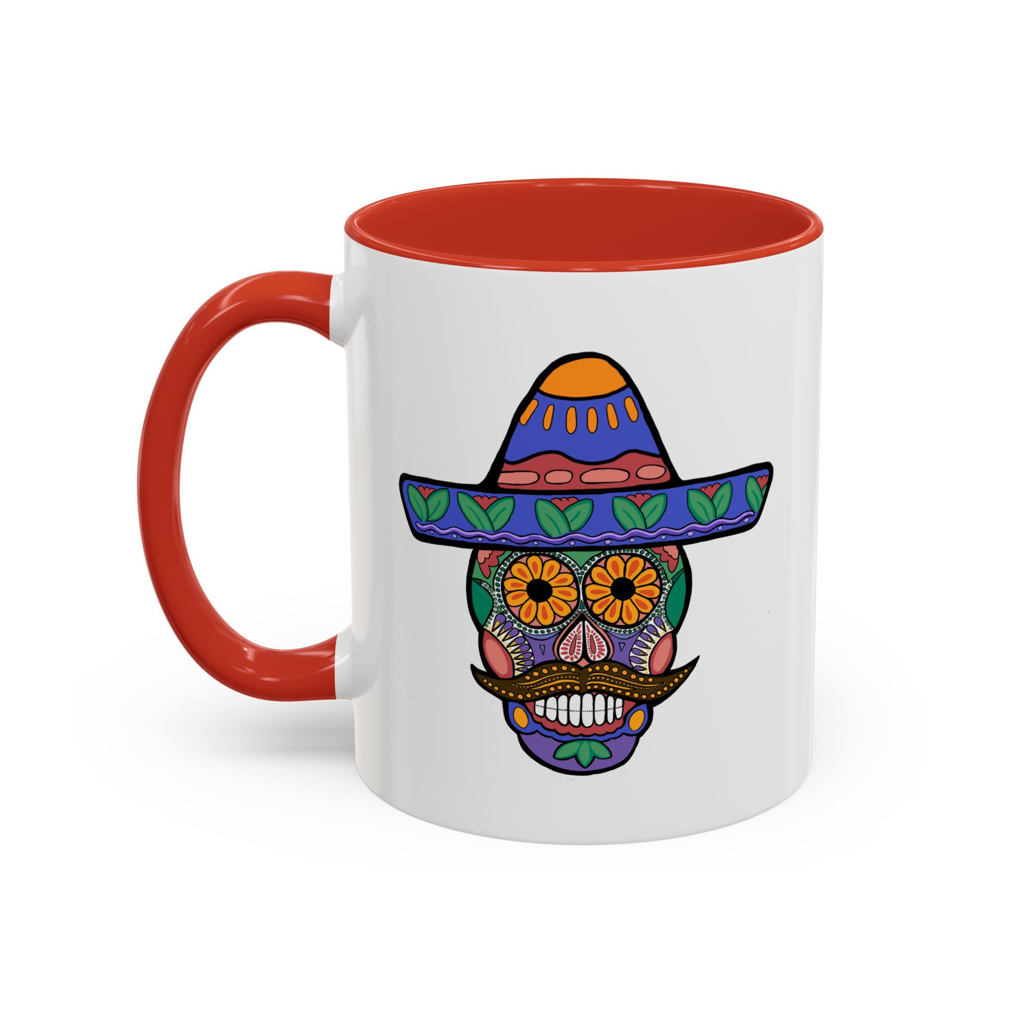 Colorful Cowboy Sugar Skull Coffee Mug