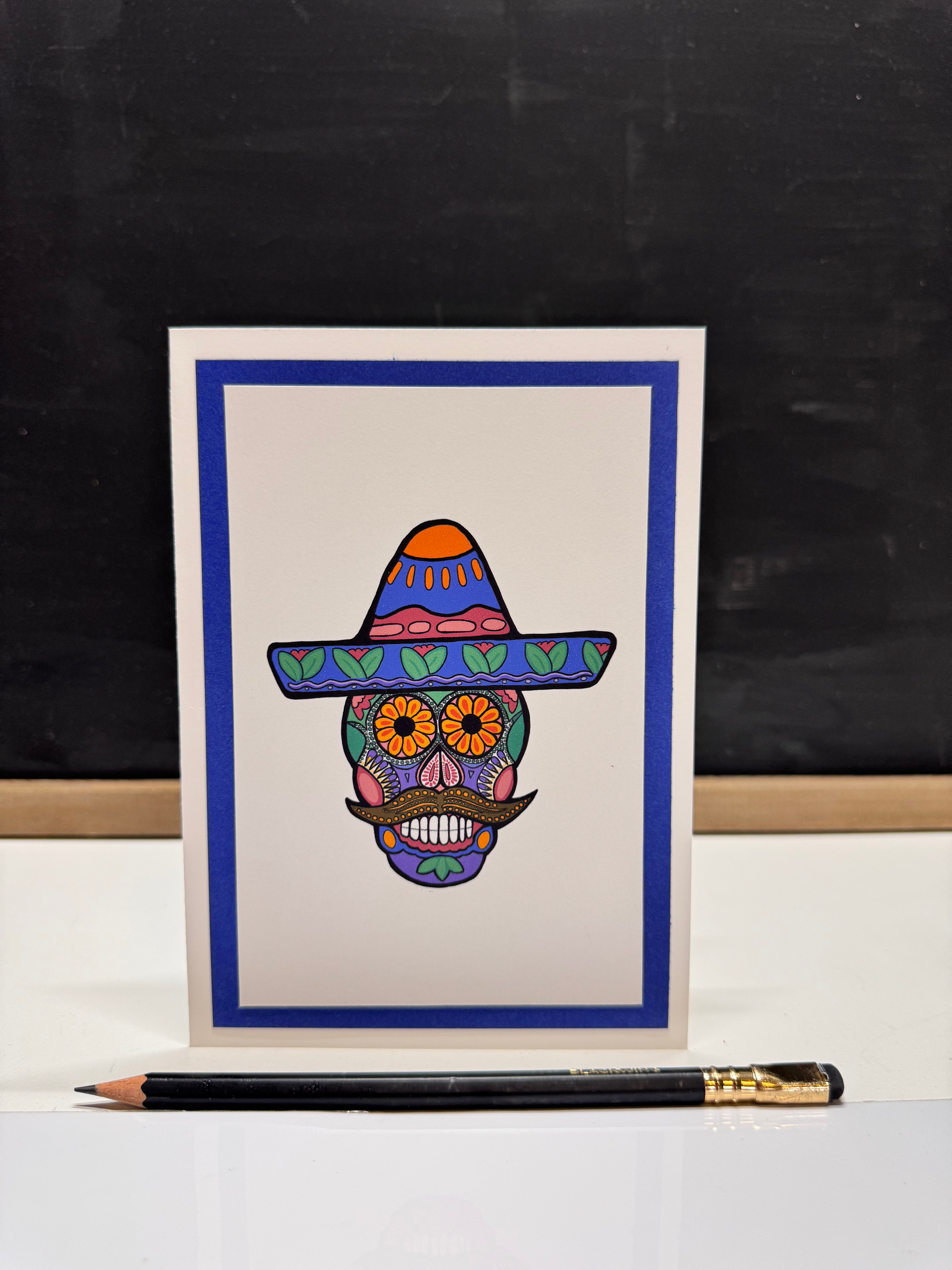 Sugar Skull/Calavera Handmade Greeting Card 5x7