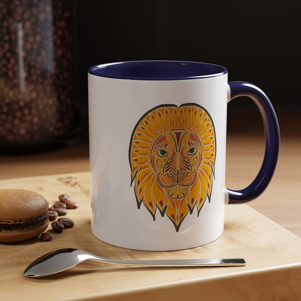 Thumbnail: Folk Art Lion Coffee Mug