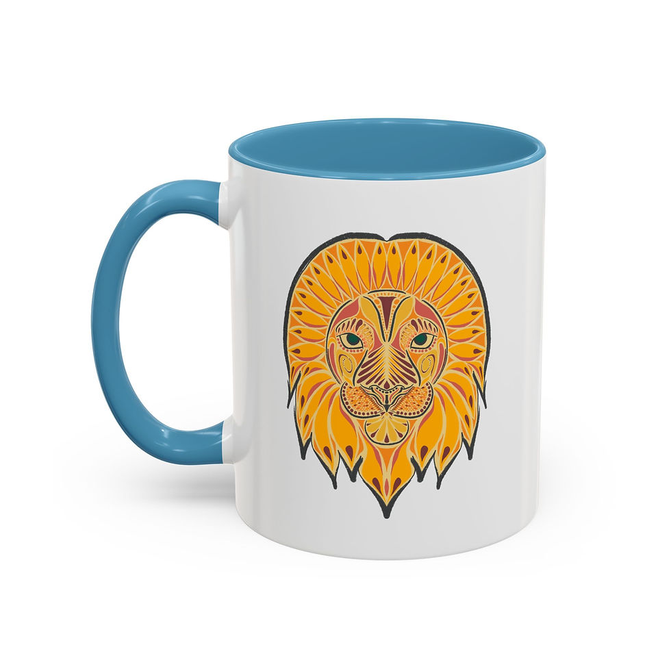 Thumbnail: Folk Art Lion Coffee Mug