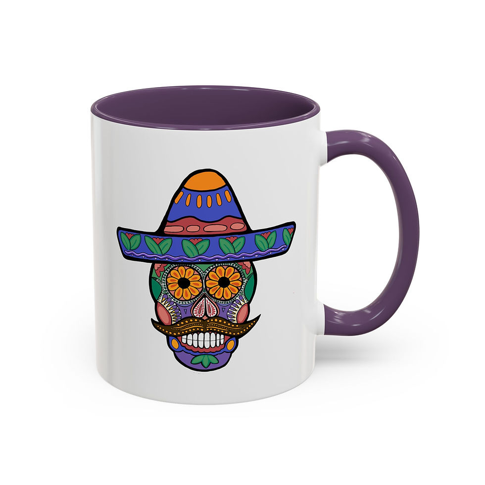 Thumbnail: Colorful Cowboy Sugar Skull Coffee Mug