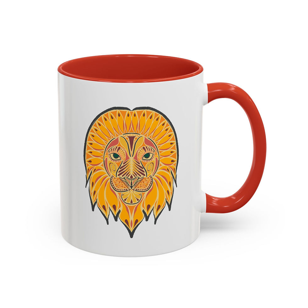 Thumbnail: Folk Art Lion Coffee Mug