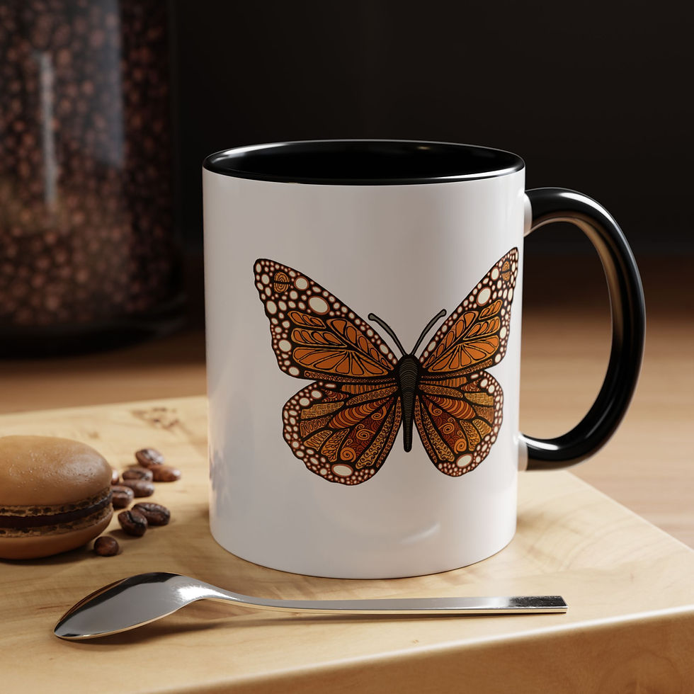 Thumbnail: Modern Folk Art Butterfly Coffee Mug