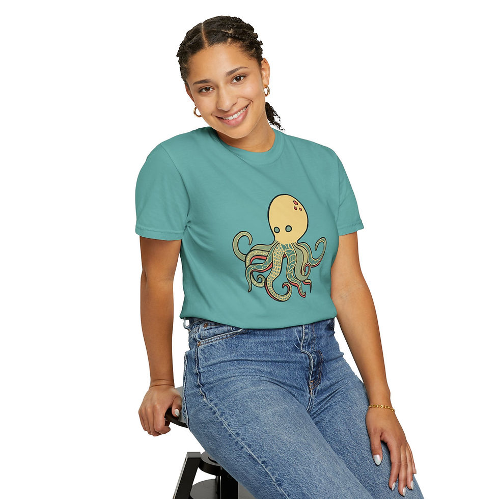 Thumbnail: Artsy Octopus Illustration Tee: Soft Cotton Tee