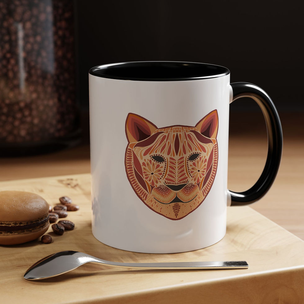 Thumbnail: Folk Art Tiger Coffee Mug