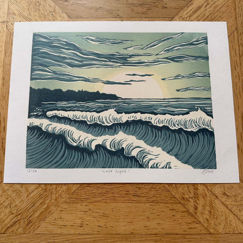Thumbnail: "Last Light" Linocut print
