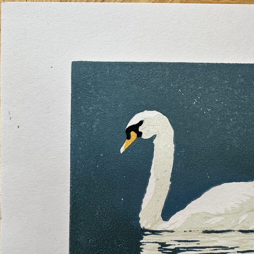 Thumbnail: "Quiet Motion" Linocut print