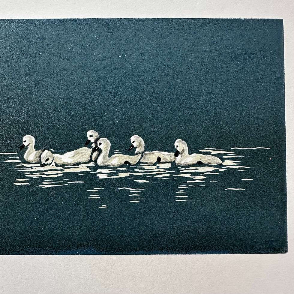 Thumbnail: "Quiet Motion" Linocut print