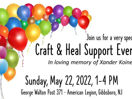 Join us for a Craft & Heal Support Event sponsored by Xander's Nursery