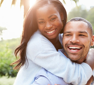 Happy couple outdoors