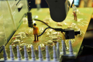 Installation artwork by Sukor Romat – sculptural form from e-waste critiquing disposable culture in modern society