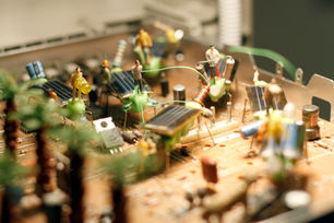 Installation artwork by Sukor Romat – sculptural form from e-waste critiquing disposable culture in modern society