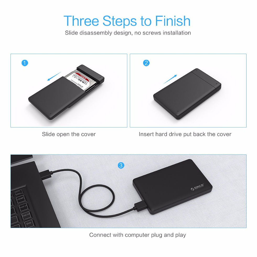 Thumbnail: ORICO 2577U3 USB 3.0 2.5-Inch SATA SSD Enclosure