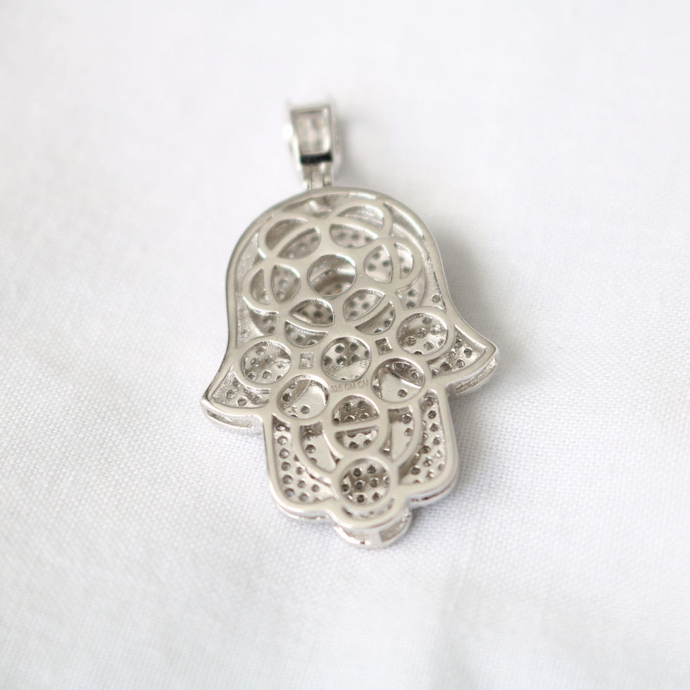 Thumbnail: Cubic Zirconia Evil Eye Hamsa Pendant