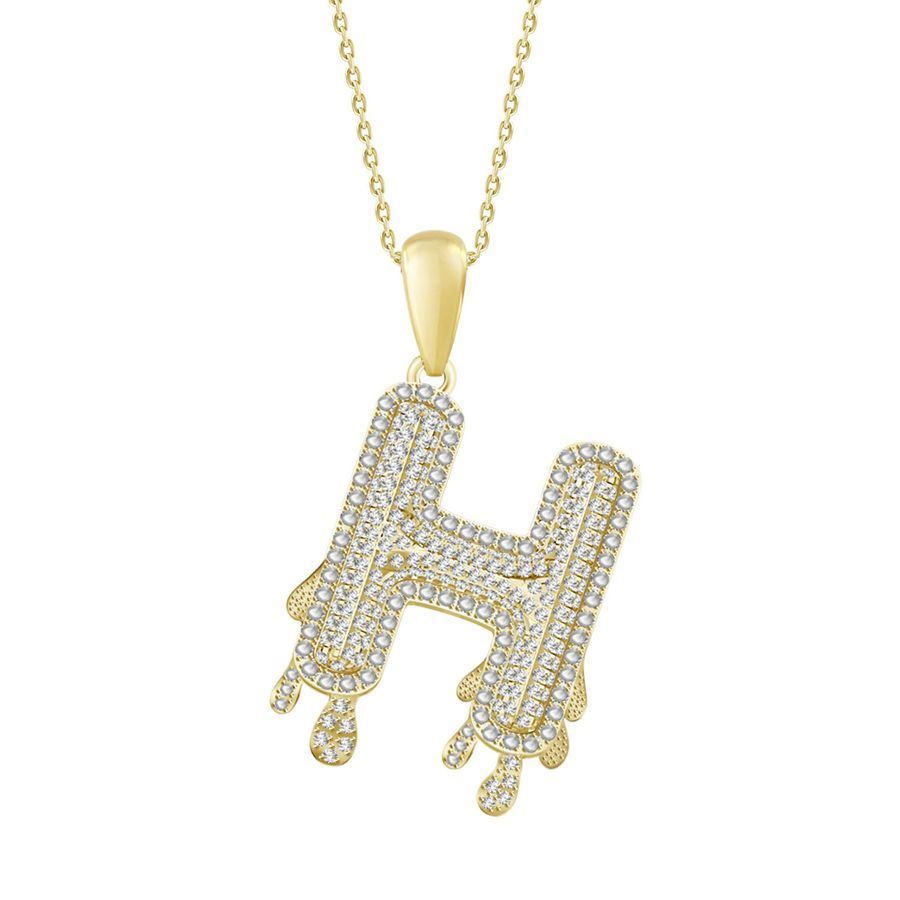 MEN'S CHARM 1/3 CT ROUND DIAMOND 10K YELLOW GOLD