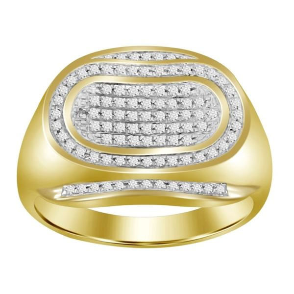 MEN'S RING 1/4 CT ROUND DIAMOND 10K YELLOW GOLD