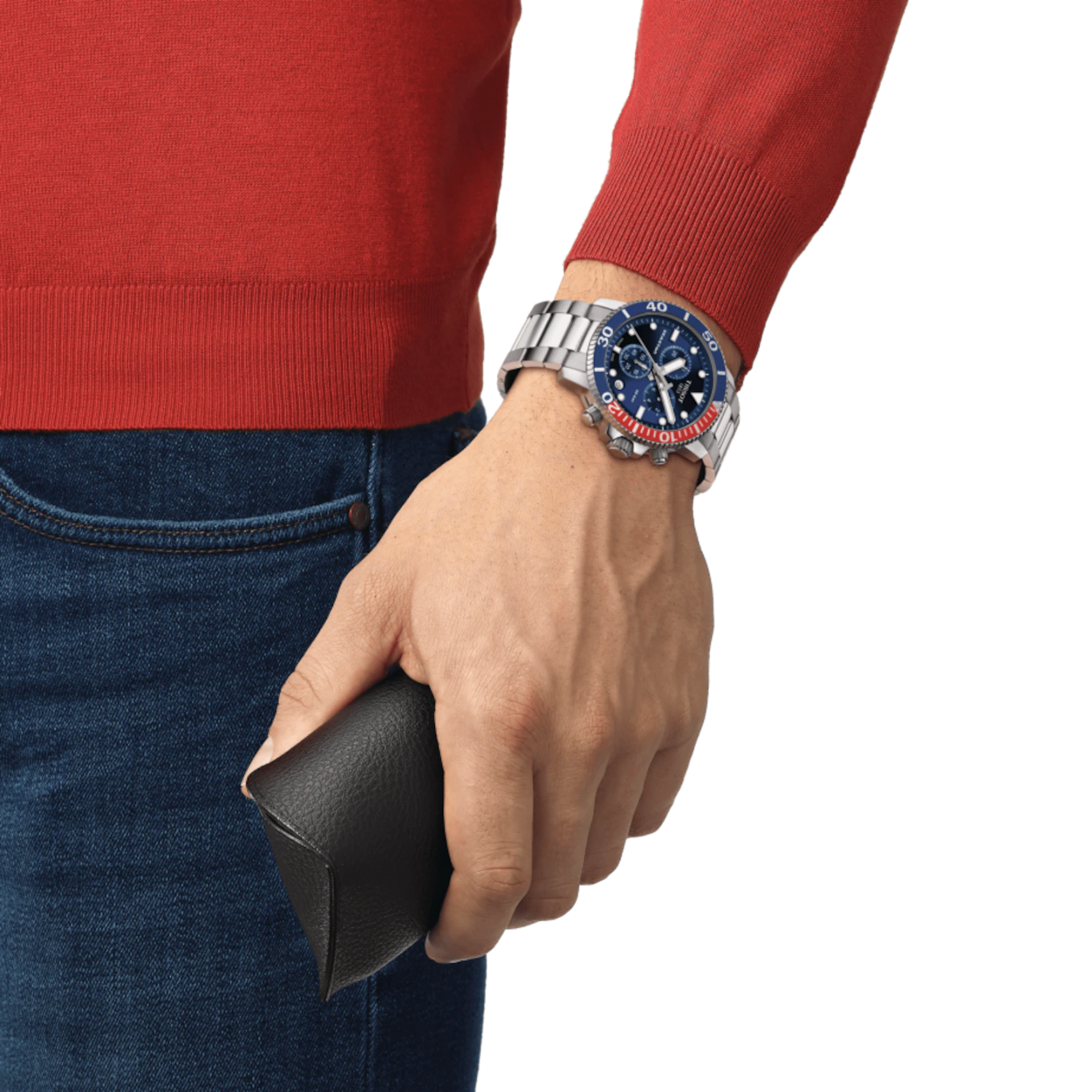 Thumbnail: Tissot Seastar 1000 Chrono Pepsi Bezel Blue Dial Men's Watch -  T120.417.11.041.