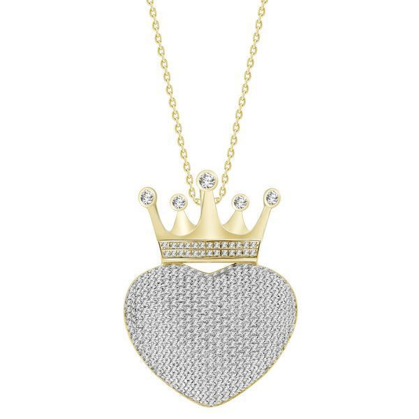 MEN'S CHARM 1 1/5 CT ROUND DIAMOND 10K YELLOW GOLD