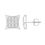 Thumbnail: UNISEX SQUARE STUD EARRINGS 1/20 CT ROUND DIAMOND 10K WHITE GOLD