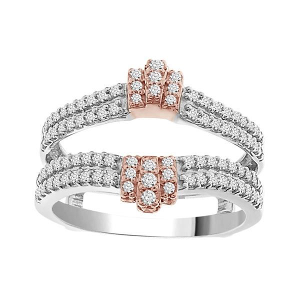 LADIES ENHANCER WRAPS 1/2 CT ROUND DIAMOND 14K TT WHITE/ROSE GOLD
