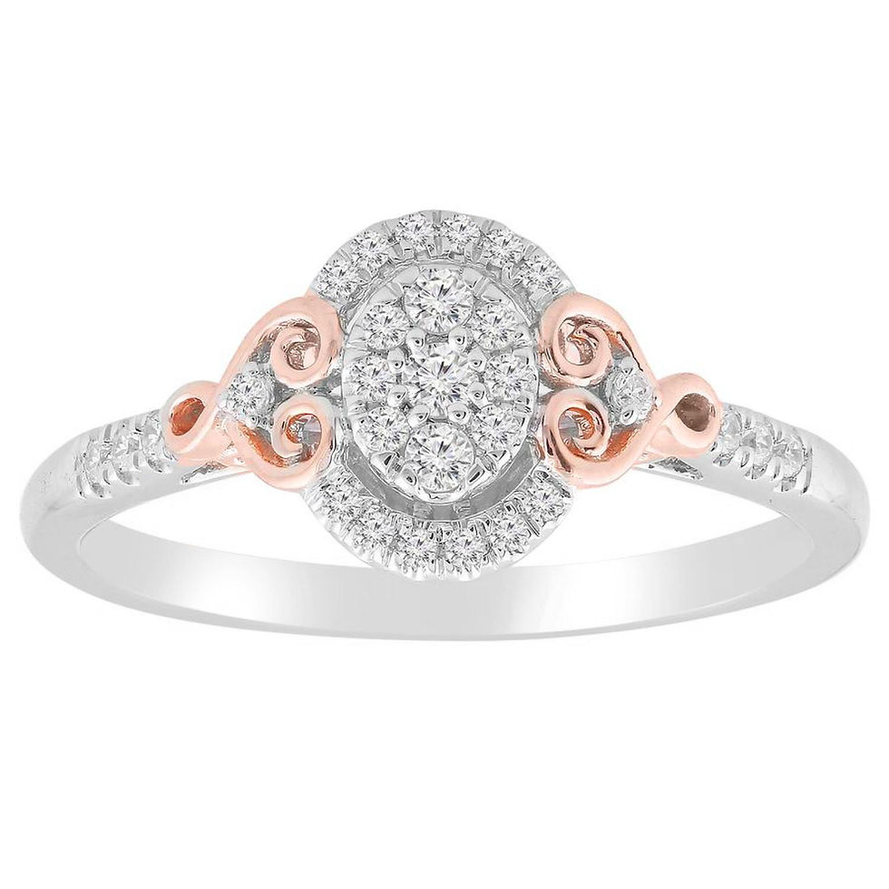 LADIES RING 1/5 CT ROUND DIAMOND 10K WHITE/ROSE GOLD