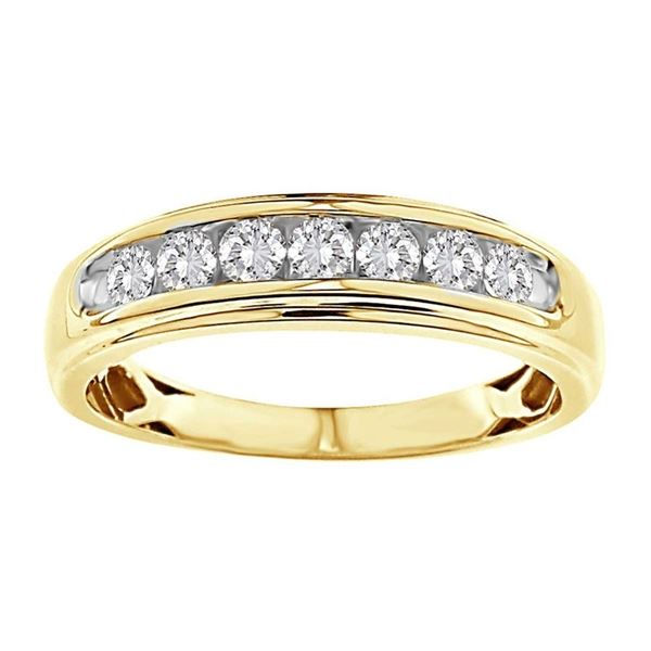 MEN'S BAND 1/2 CT ROUND DIAMOND 10K YELLOW GOLD