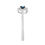Thumbnail: LADIES RING 1/10 CT WHITE/BLUE ROUND DIAMOND 10K WHITE GOLD