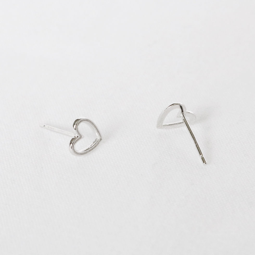 Thumbnail: Heart Outline Stud Earrings
