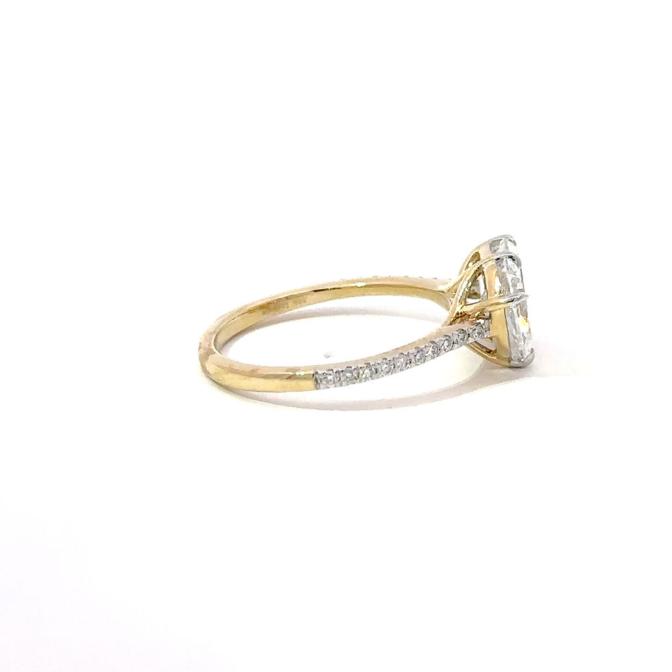 Thumbnail: 2.15 Ct Pear & Emerald Toi et Moi Two Stones Engagement Ring