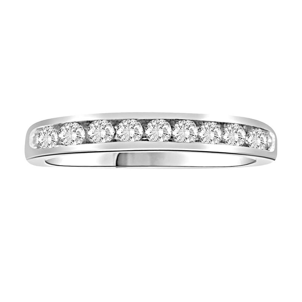 LADIES BAND 1/3 CT ROUND DIAMOND 14K WHITE GOLD