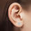 Thumbnail: MEN'S EARRINGS 1/10 CT ROUND DIAMOND 10K WHITE GOLD