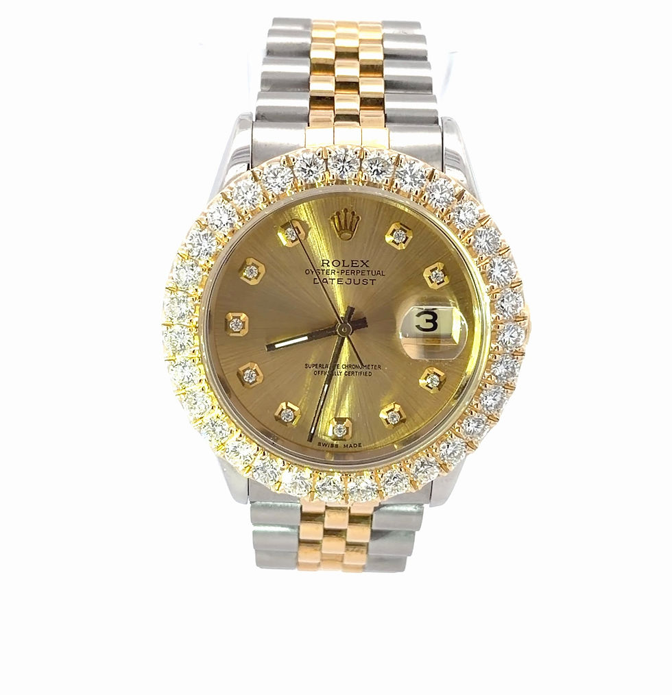 Thumbnail: Pre-Owned Rolex Oyster Perpetual Datejust 36mm Gold & Diamond Watch