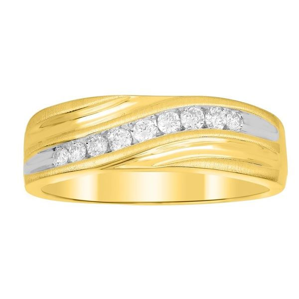 MEN'S RING 1/4 CT ROUND DIAMOND 10K YELLOW GOLD