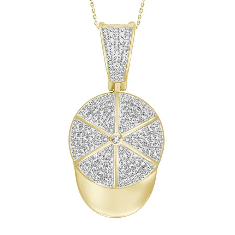 MEN'S CHARM 1/4 CT ROUND DIAMOND 10K YELLOW GOLD