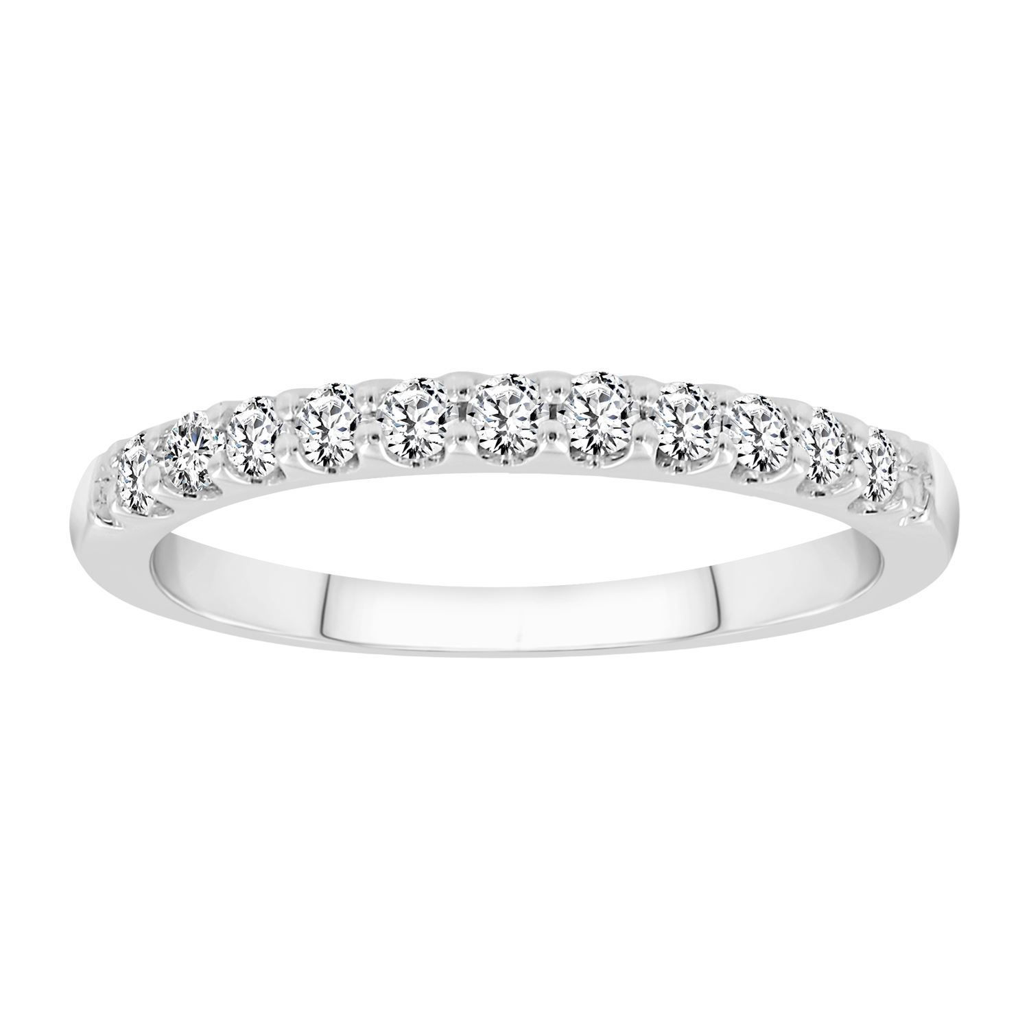 LADIES BAND 1/3 CT ROUND DIAMOND 14K WHITE GOLD