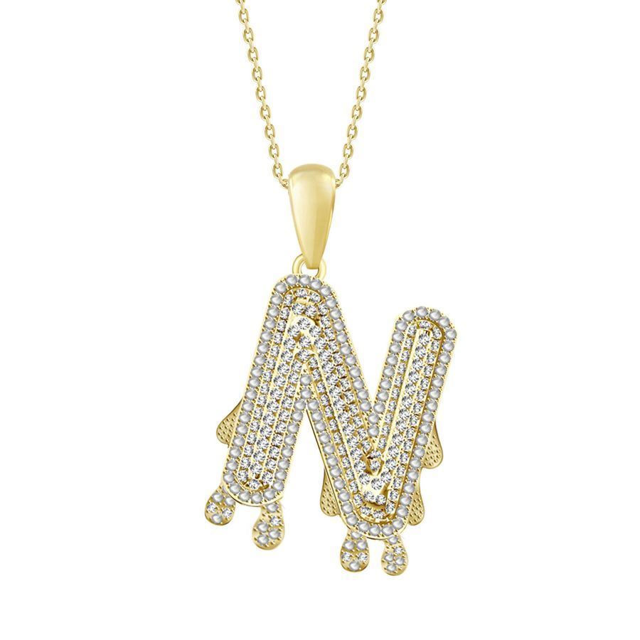 MEN'S CHARM 1/3 CT ROUND DIAMOND 10K YELLOW GOLD
