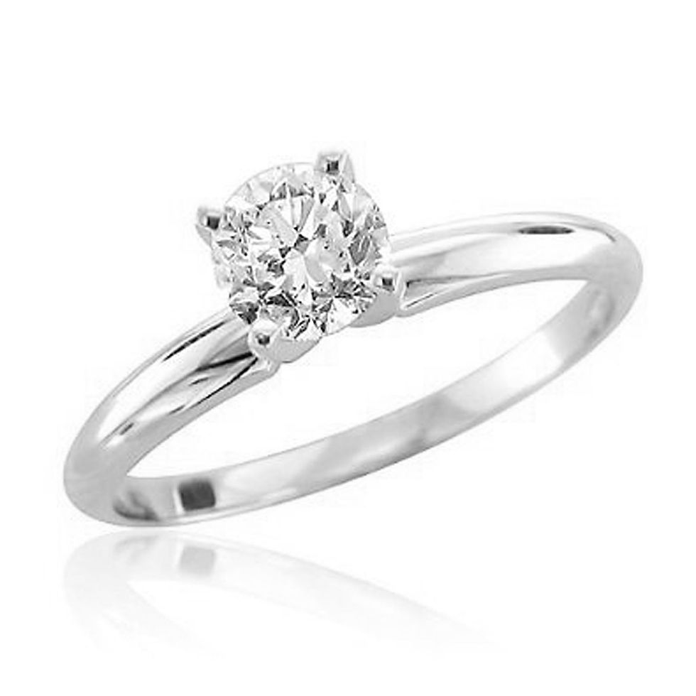 LADIES RING 1/10 CT ROUND DIAMOND 14K WHITE GOLD