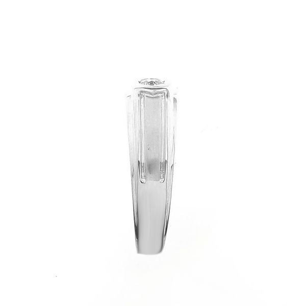 Thumbnail: MEN'S RING 1/2 CT ROUND DIAMOND 10K WHITE GOLD